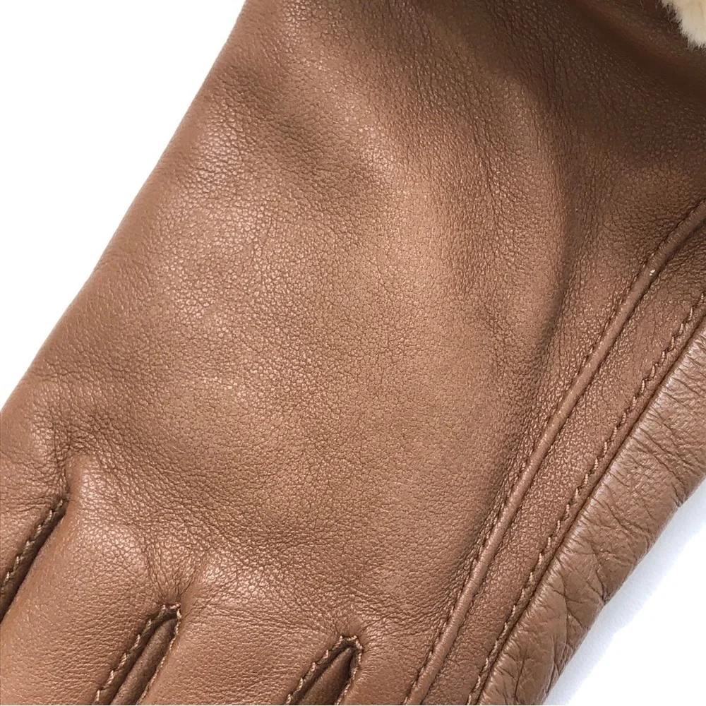 UGG Left Hand Only Brown Sheepskin Leather Cream Glove M